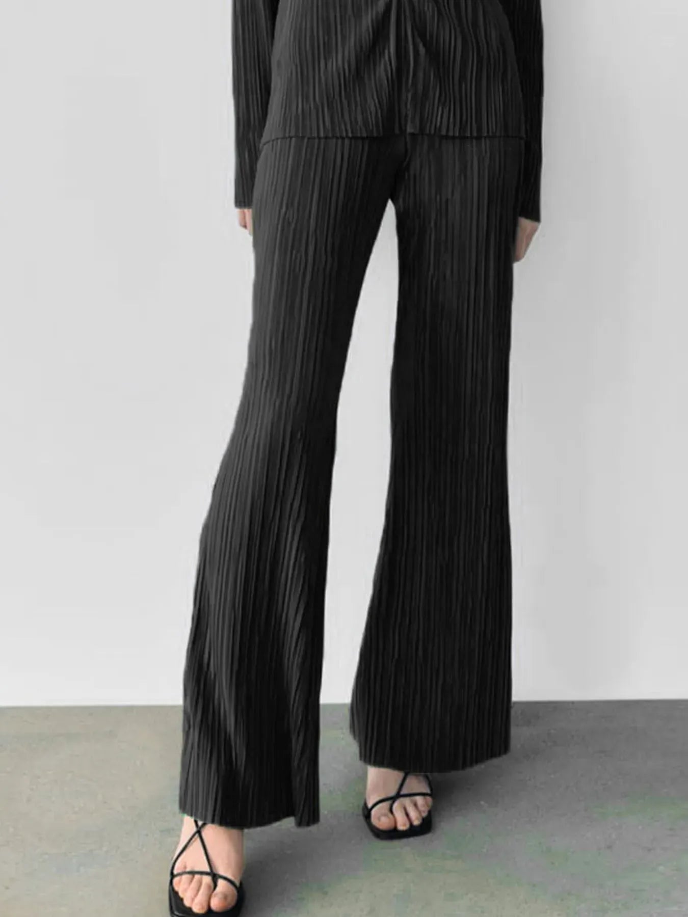 Fashorio Texture Long Sleeve Top and Pants Lounge Set