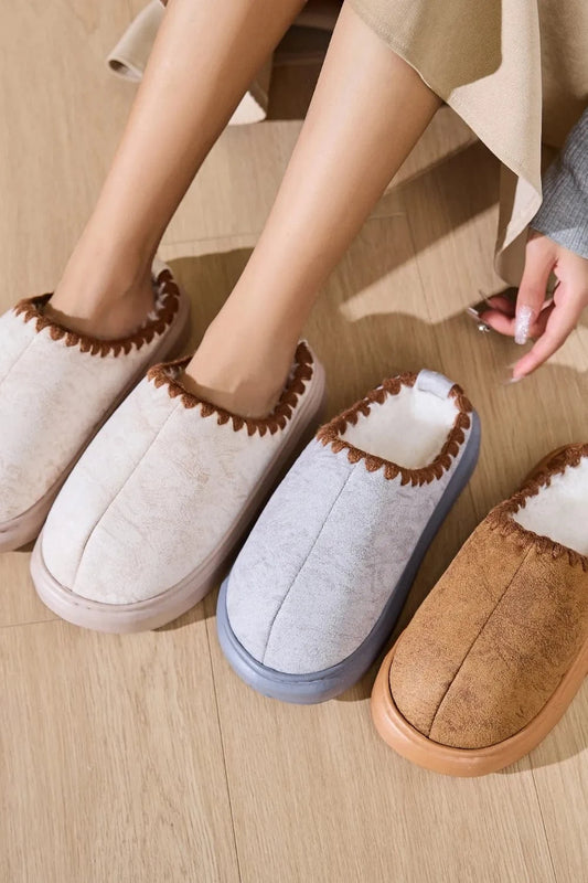 Thermal Round Toe Platform Slippers - Fashorio