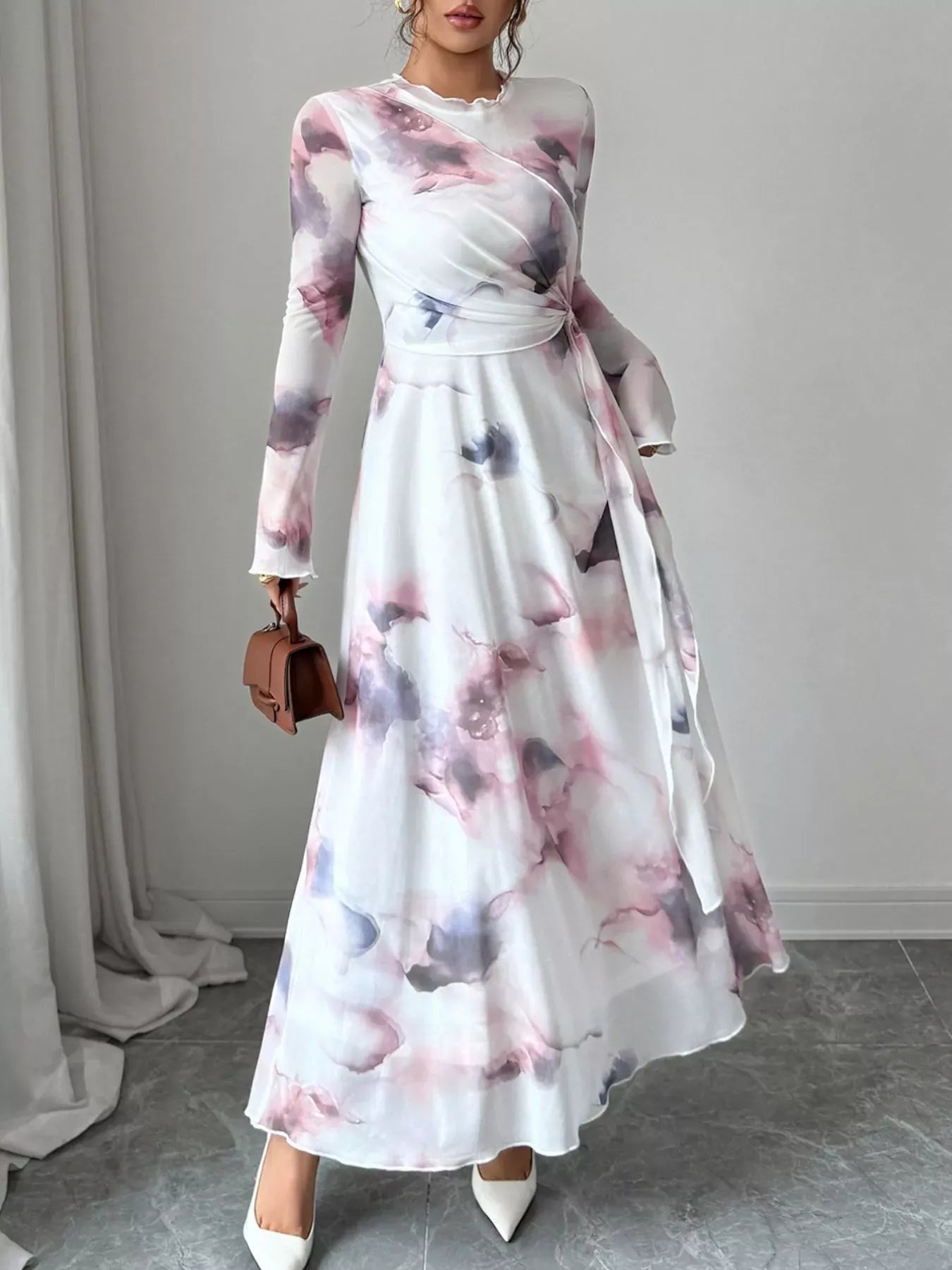 Fashorio Tie-Dye Long Sleeve Maxi Dress