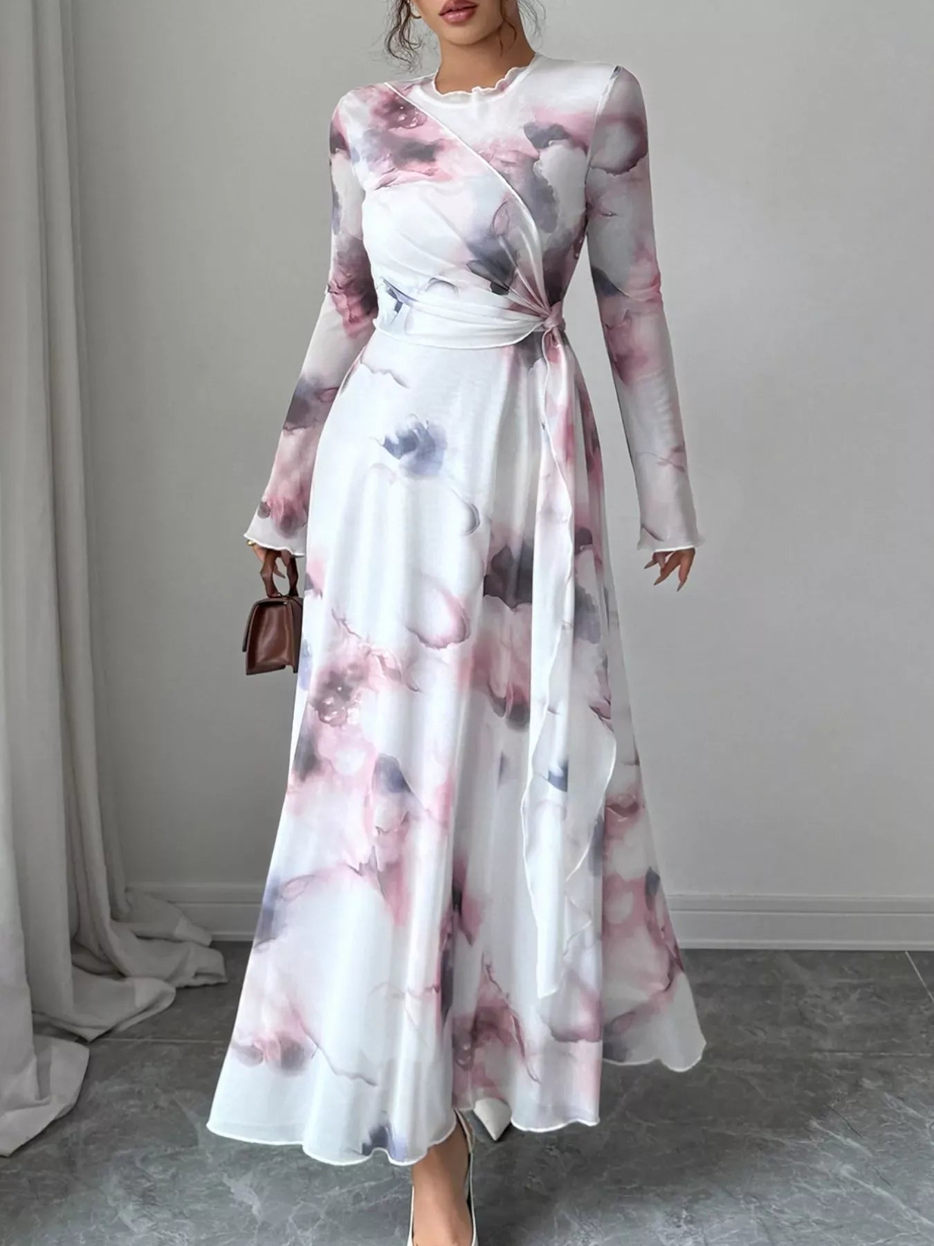 Fashorio Tie-Dye Long Sleeve Maxi Dress