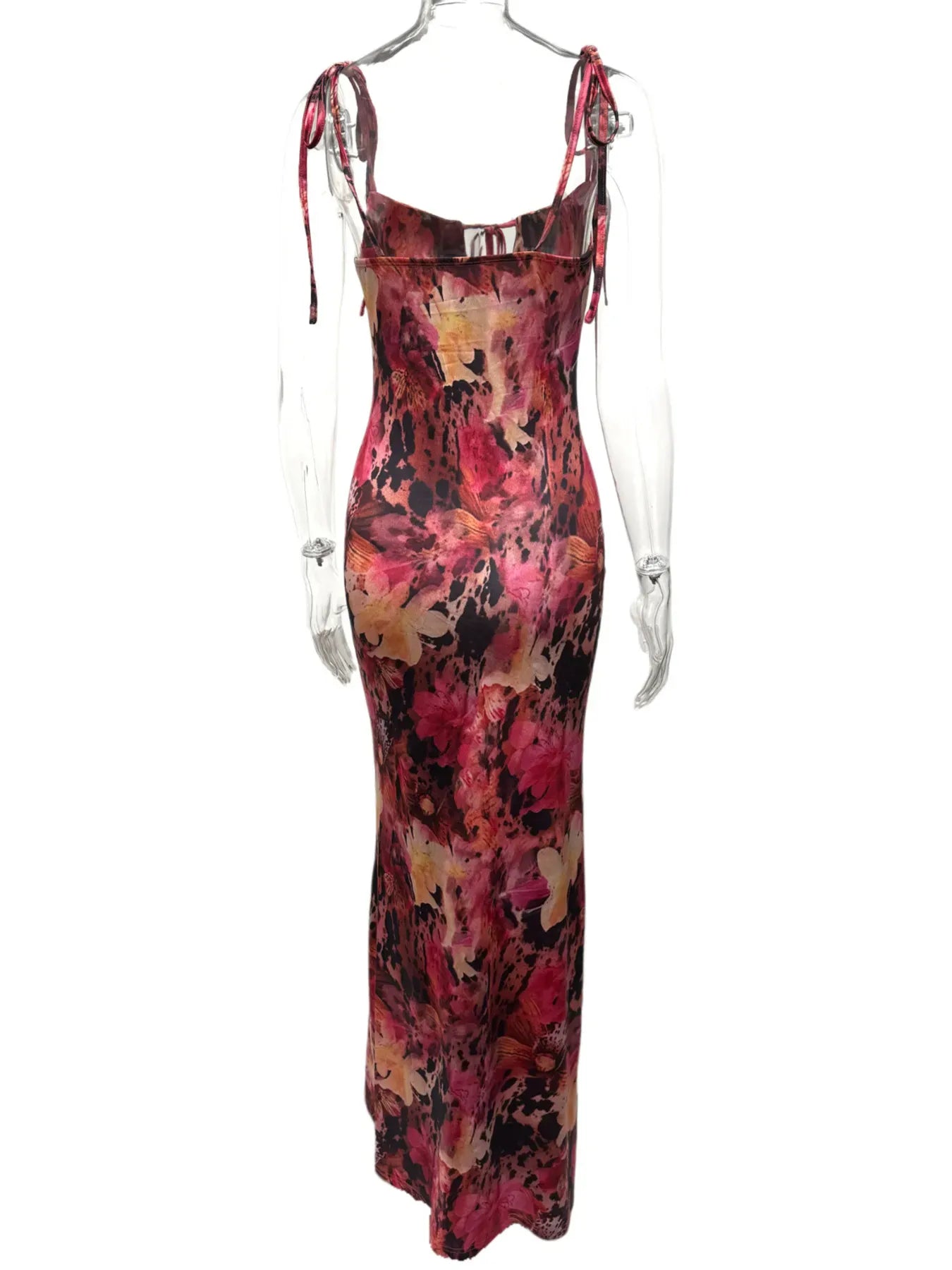 Fashorio Tie Front Floral Print Maxi Dress
