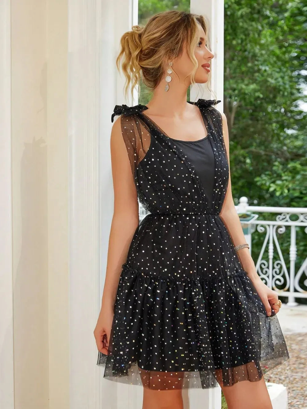 Fashorio Tied Scoop Neck Mini Cami Dress