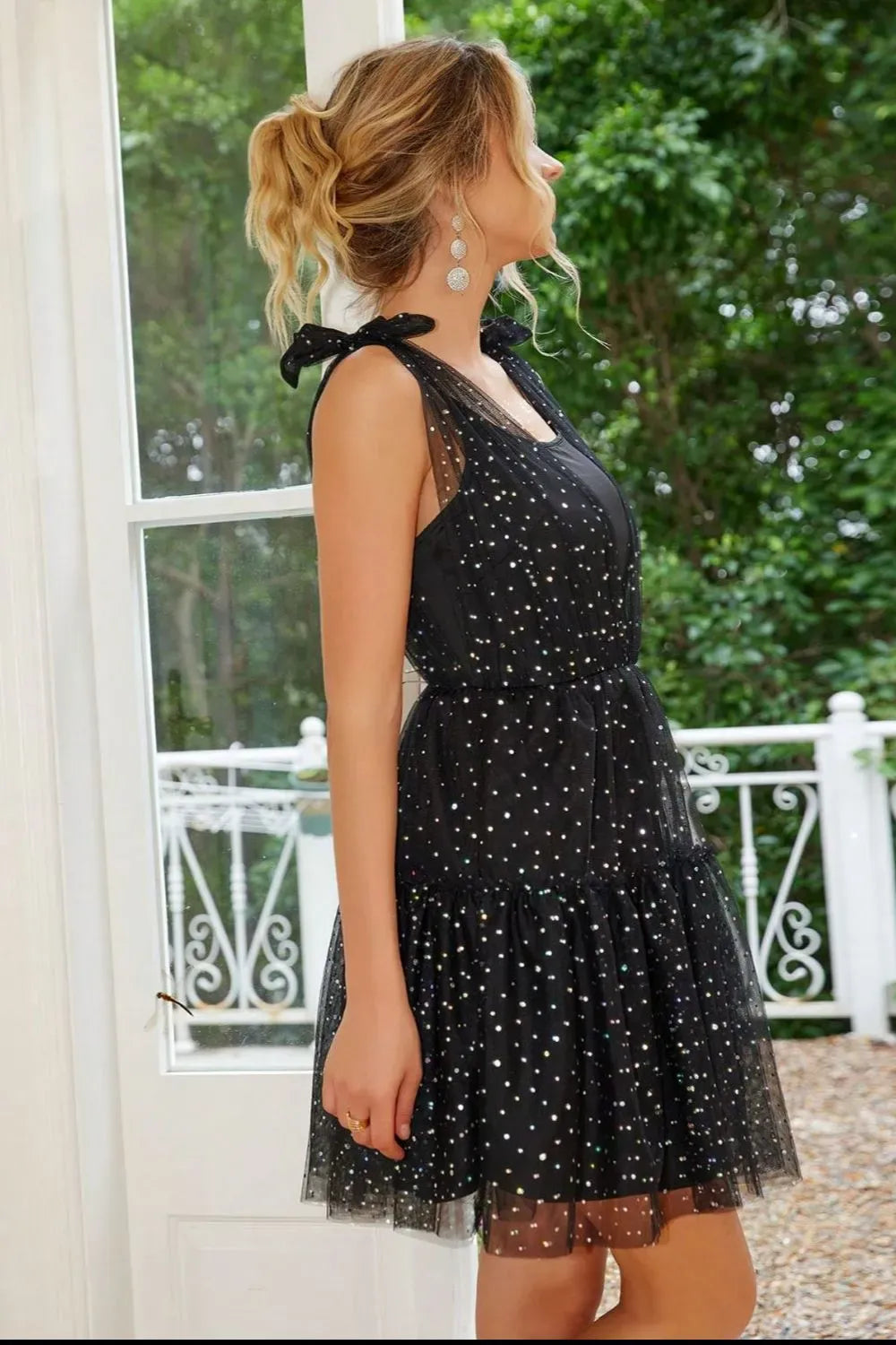 Fashorio Tied Scoop Neck Mini Cami Dress