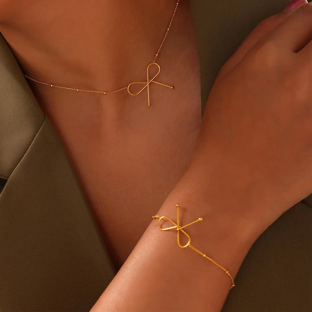 Fashorio Titanium Steel Bow Bracelet