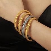 Fashorio Titanium Steel Spring Shape Bracelet