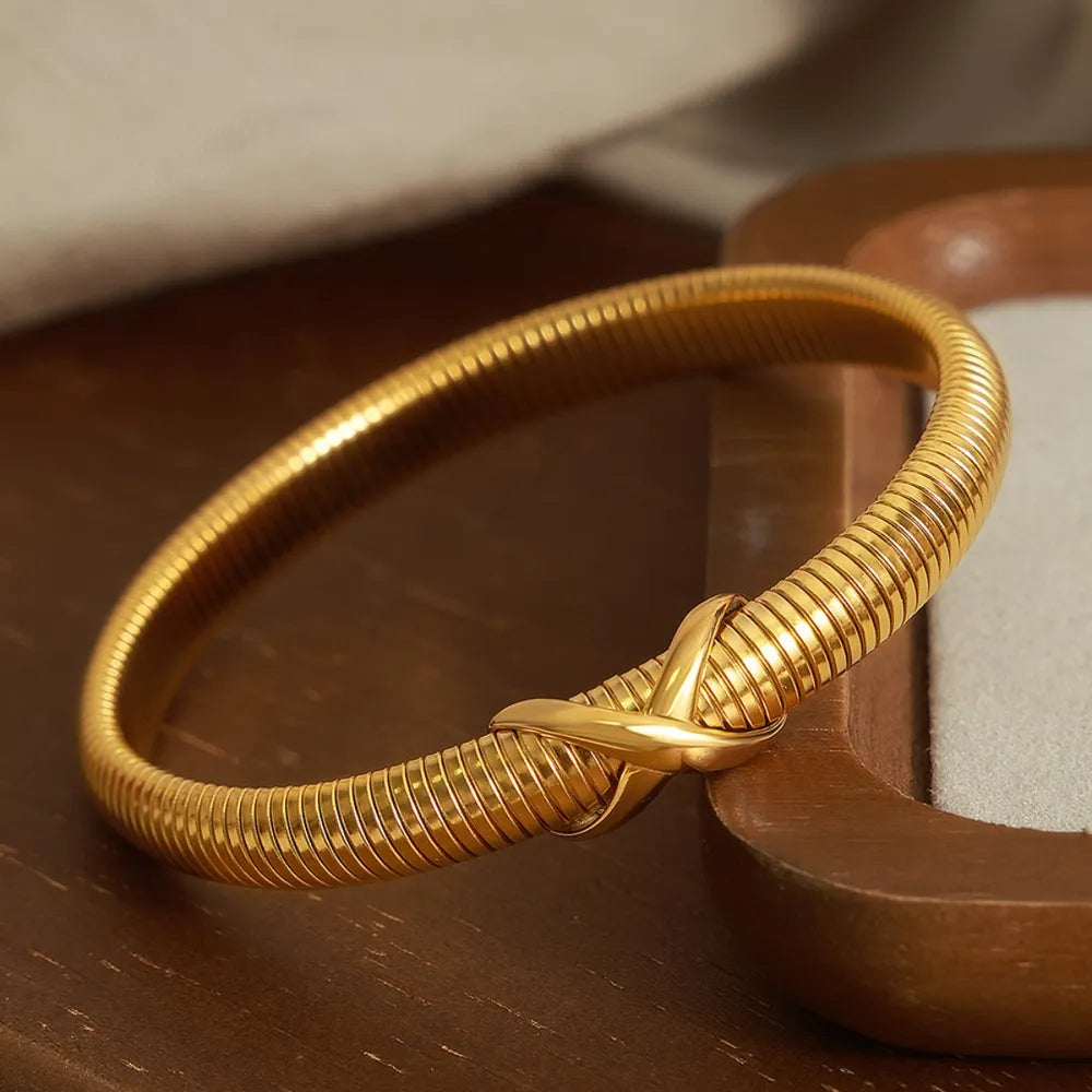 Fashorio Titanium Steel Spring Shape Bracelet