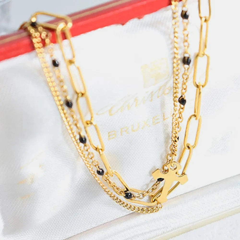 Titanium Steel Three-Layered Bracelet - Fashorio