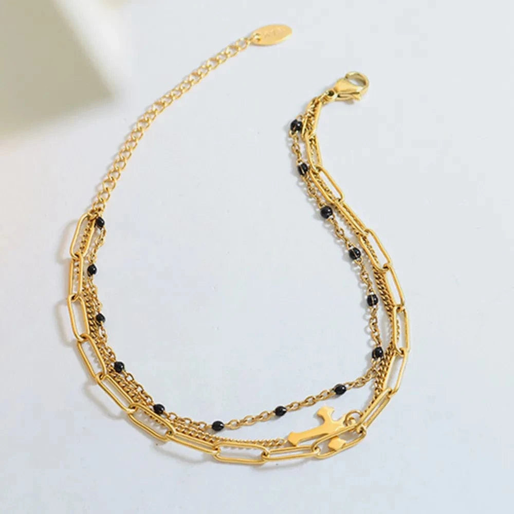 Fashorio Titanium Steel Three-Layered Bracelet