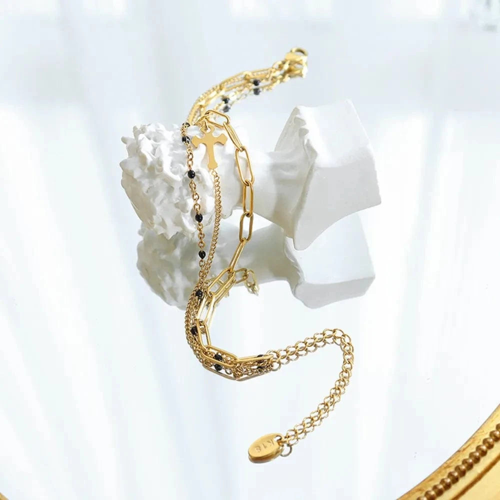 Fashorio Titanium Steel Three-Layered Bracelet