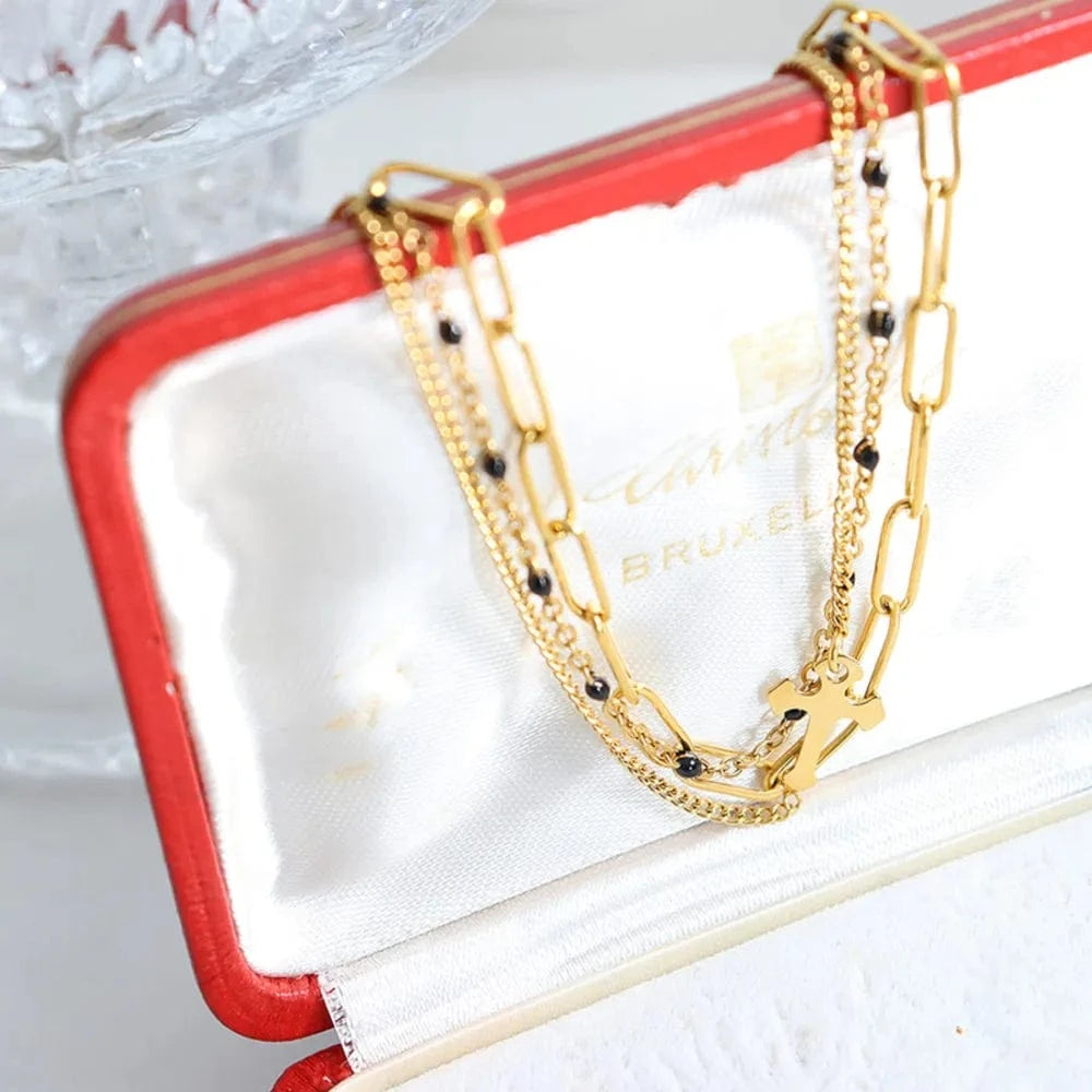 Fashorio Titanium Steel Three-Layered Bracelet