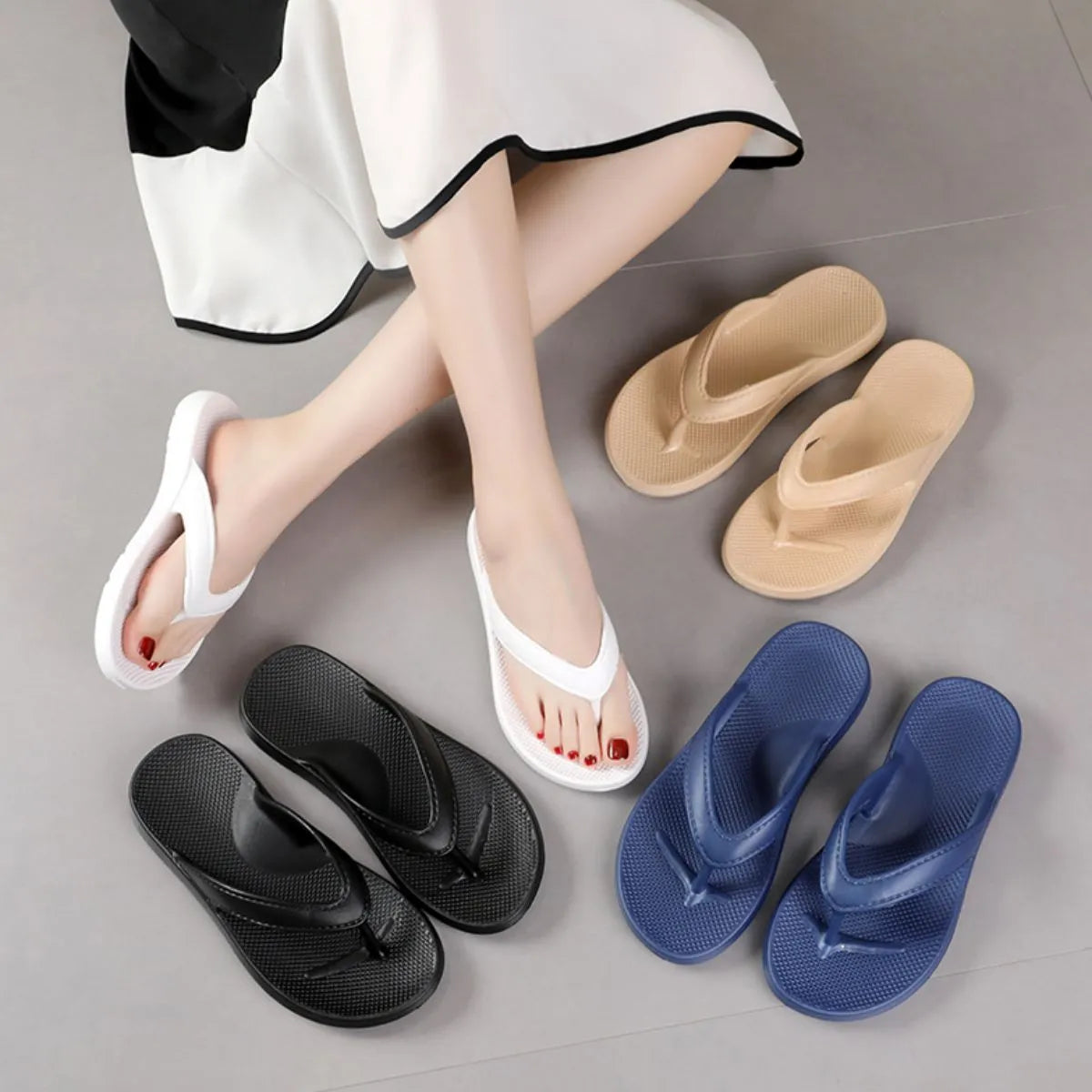 Fashorio Toe Post Platform Slippers