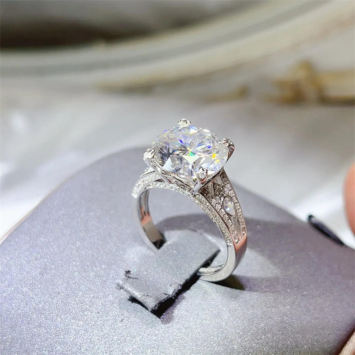 Fashorio Transparent / 5 5 Carat Moissanite 925 Sterling Silver Ring