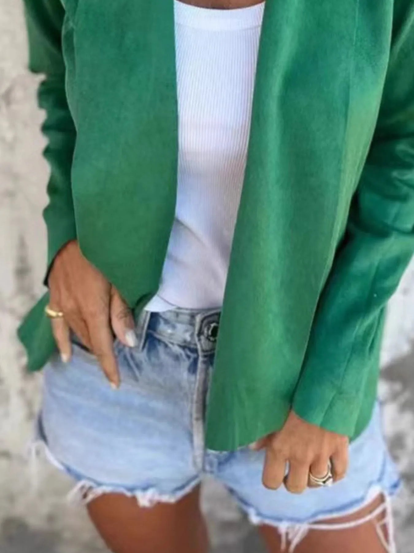 Fashorio Trench Coats Full Size Open Front Casual Cardigan Plus Size