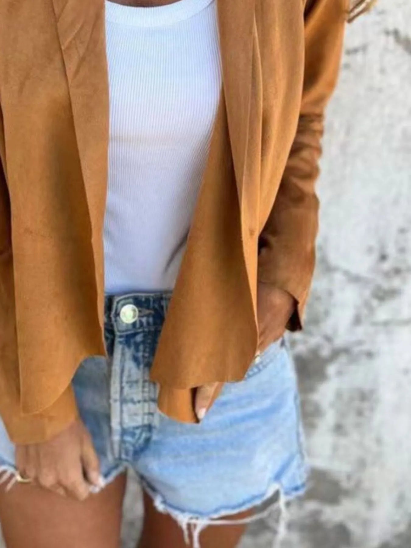 Fashorio Trench Coats Full Size Open Front Casual Cardigan Plus Size