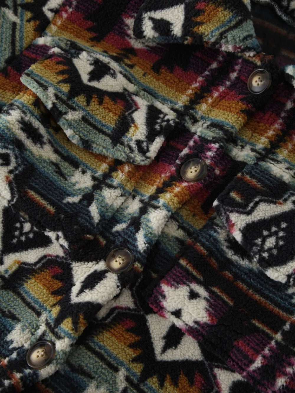 Fashorio Trench Coats Geometric Dropped Shoulder Balloon Sleeve Outerwear