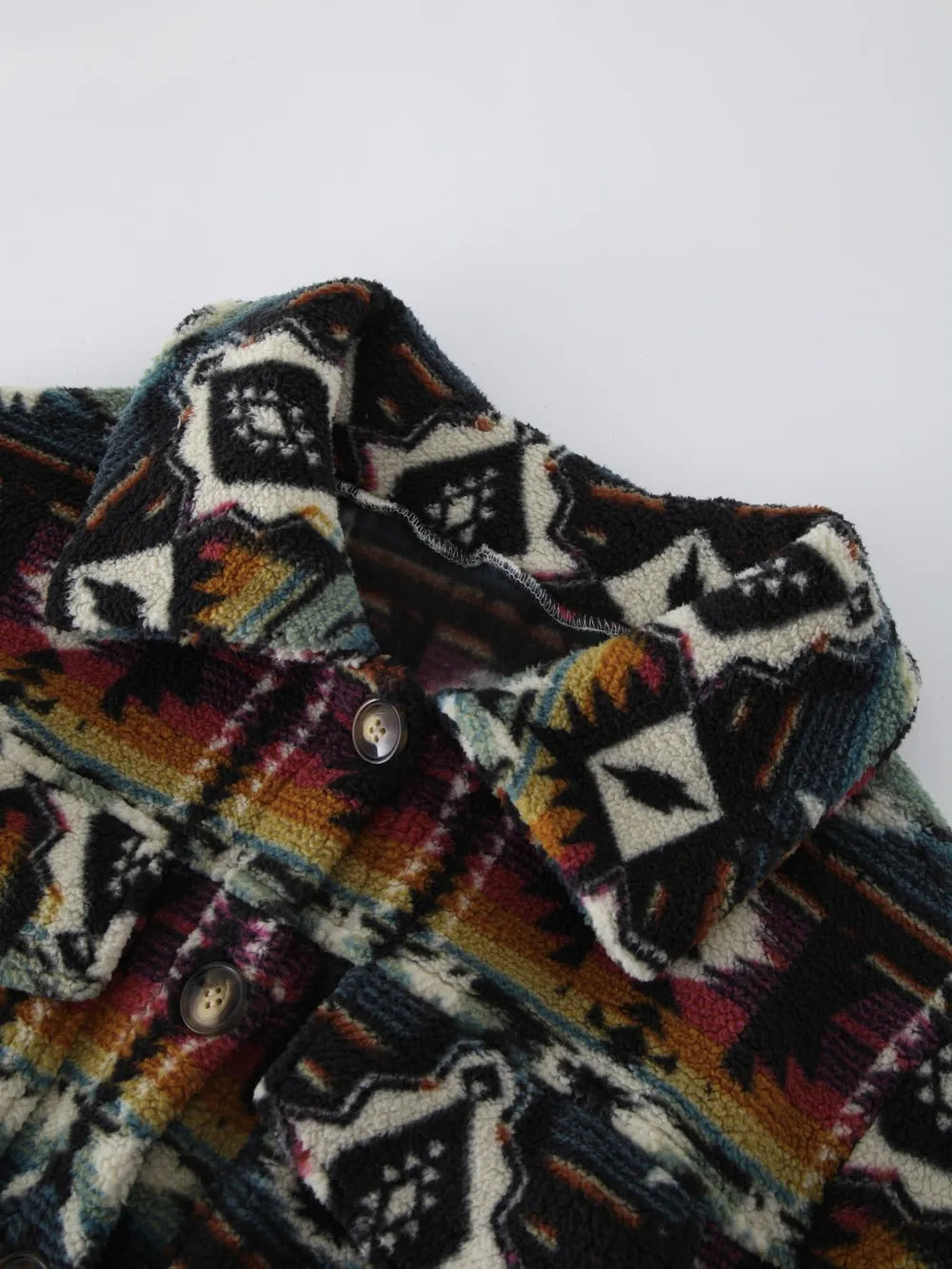 Fashorio Trench Coats Geometric Dropped Shoulder Balloon Sleeve Outerwear