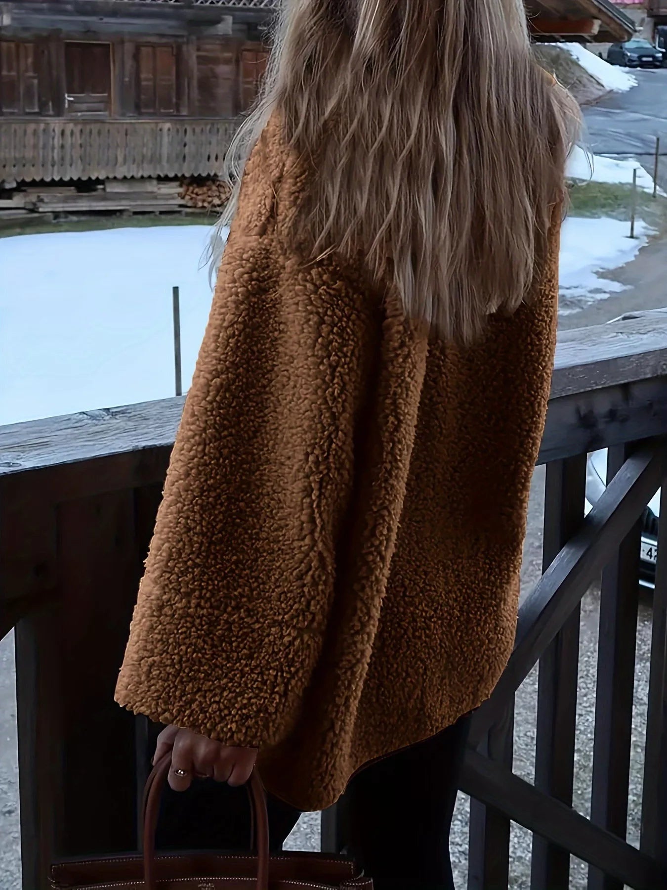 Fashorio Trench Coats Sherpa Button-Up Outerwear