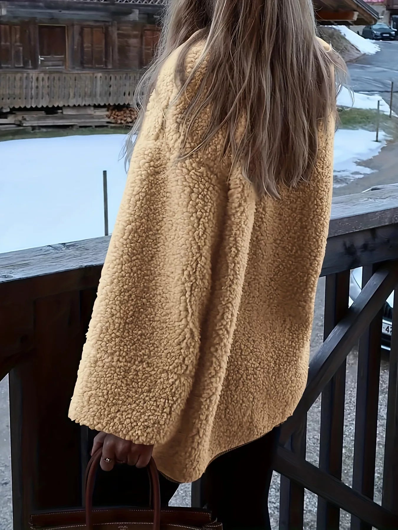 Fashorio Trench Coats Sherpa Button-Up Outerwear