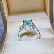 Fashorio Turquoise / 5 5 Carat Moissanite 925 Sterling Silver Ring