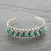 Fashorio Turquoise / One Size Artificial Turquoise Alloy Open Bracelet
