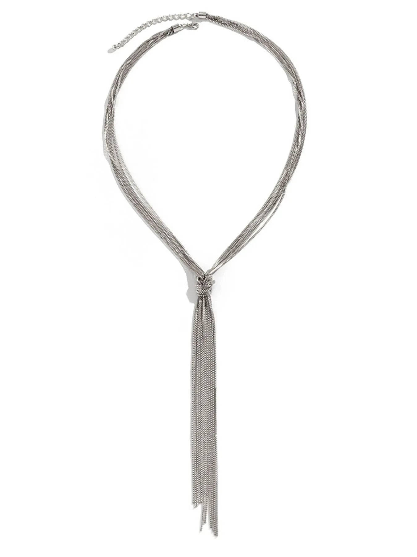 Fashorio Twisted Knot ChainTassel Necklace