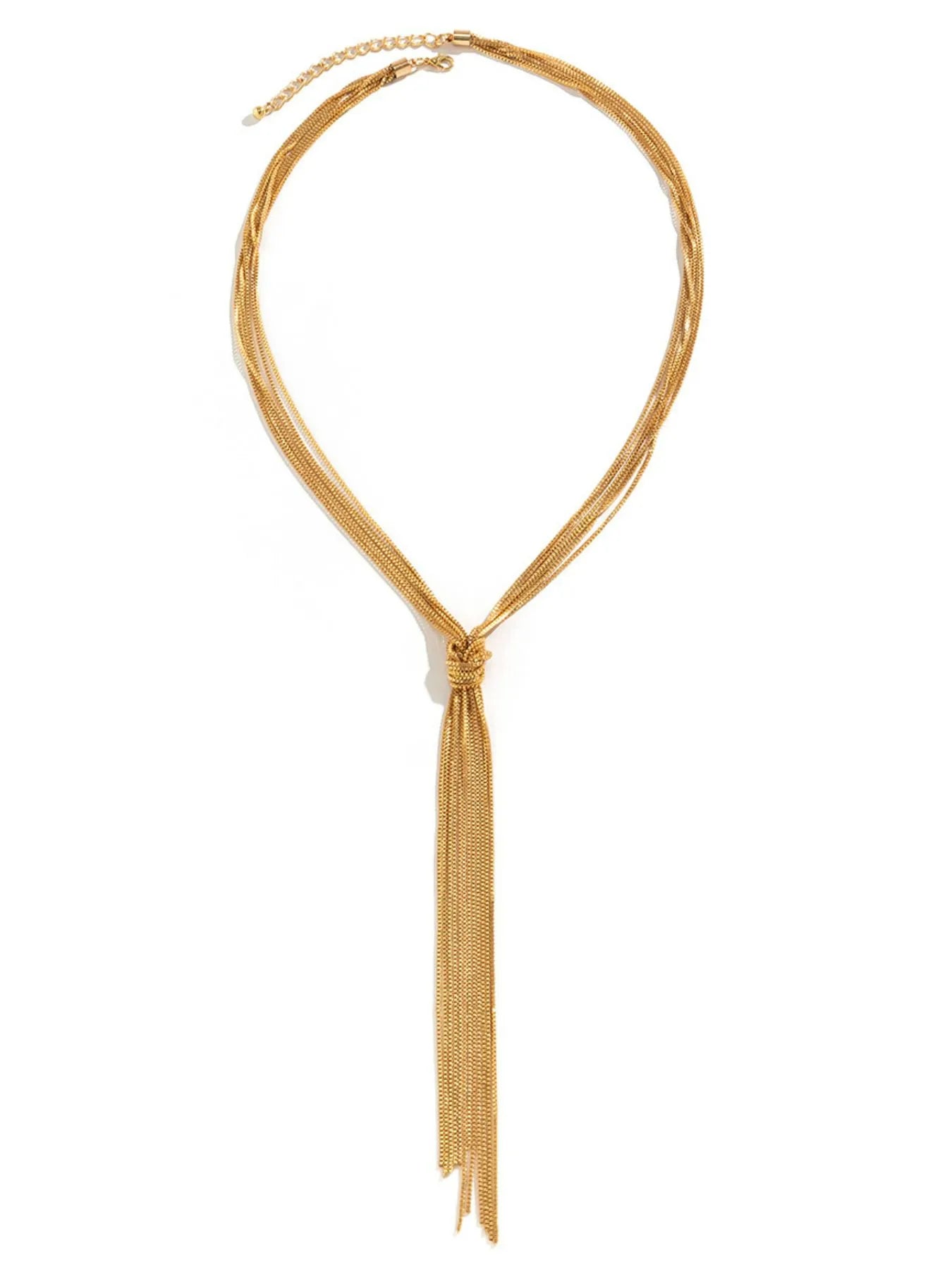 Fashorio Twisted Knot ChainTassel Necklace