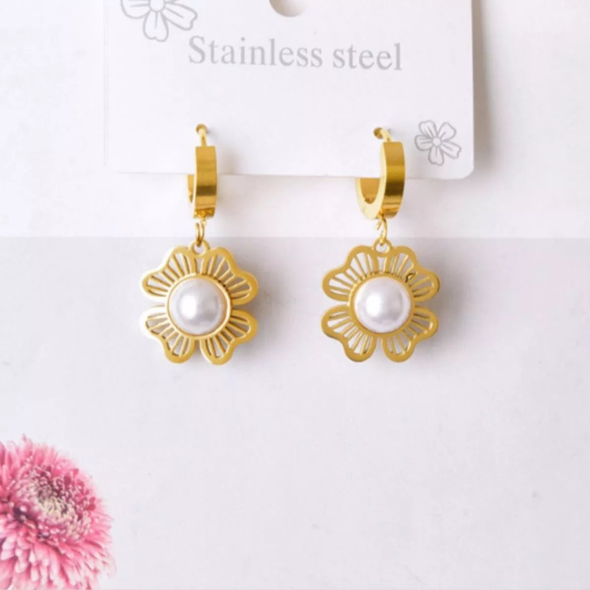 Fashorio Two-piece Set / One Size 18K Gold-Plated Flower Jewelry Set