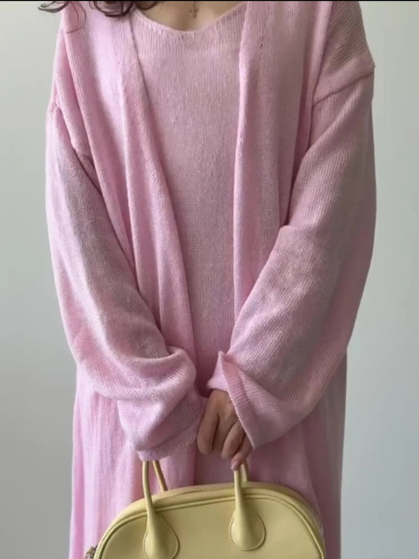 Fashorio V-Neck Knit Dress and Cardigan Sweater Set