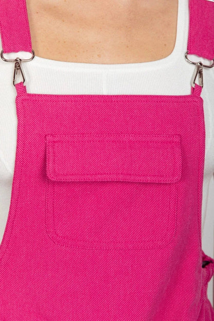 VERY J Adjustable Suspender Overalls with Pockets - Fashorio
