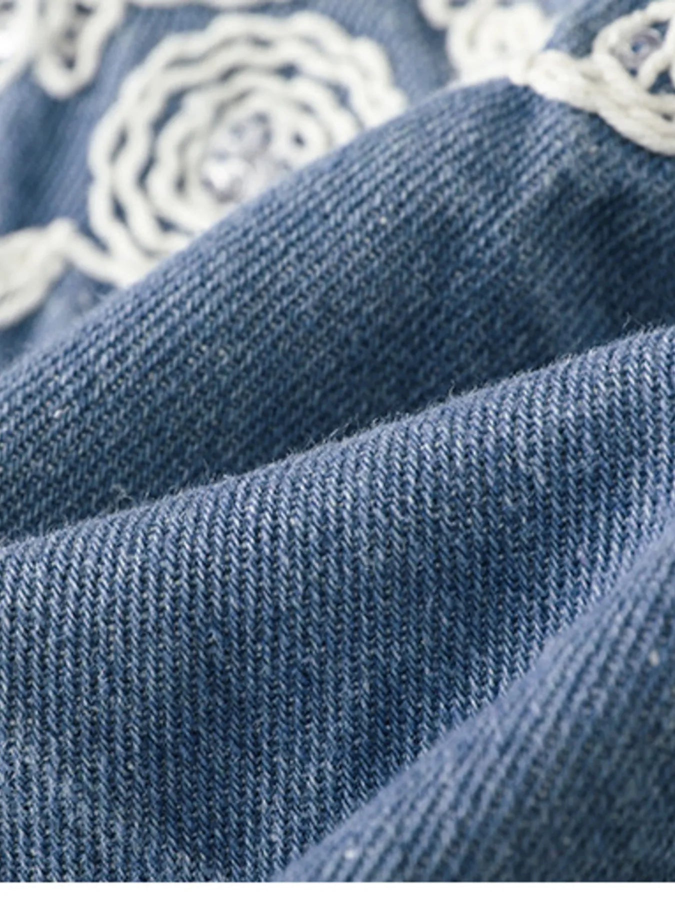 Fashorio Vests Blue / One Size Embroidered Button Up V-Neck Vest Coat