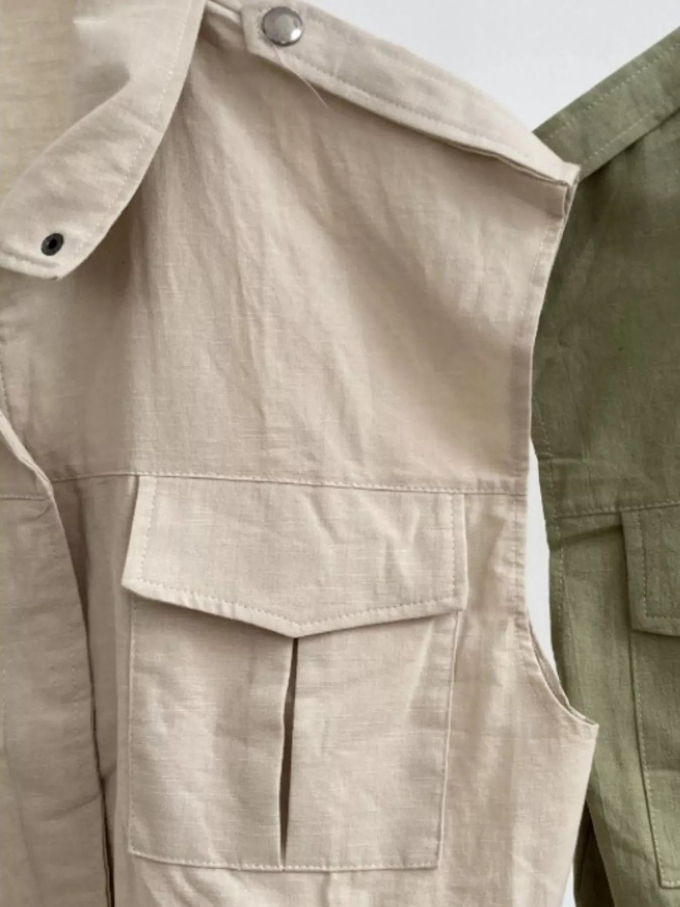 Fashorio Vests Drawstring Zip Up Vest Coat