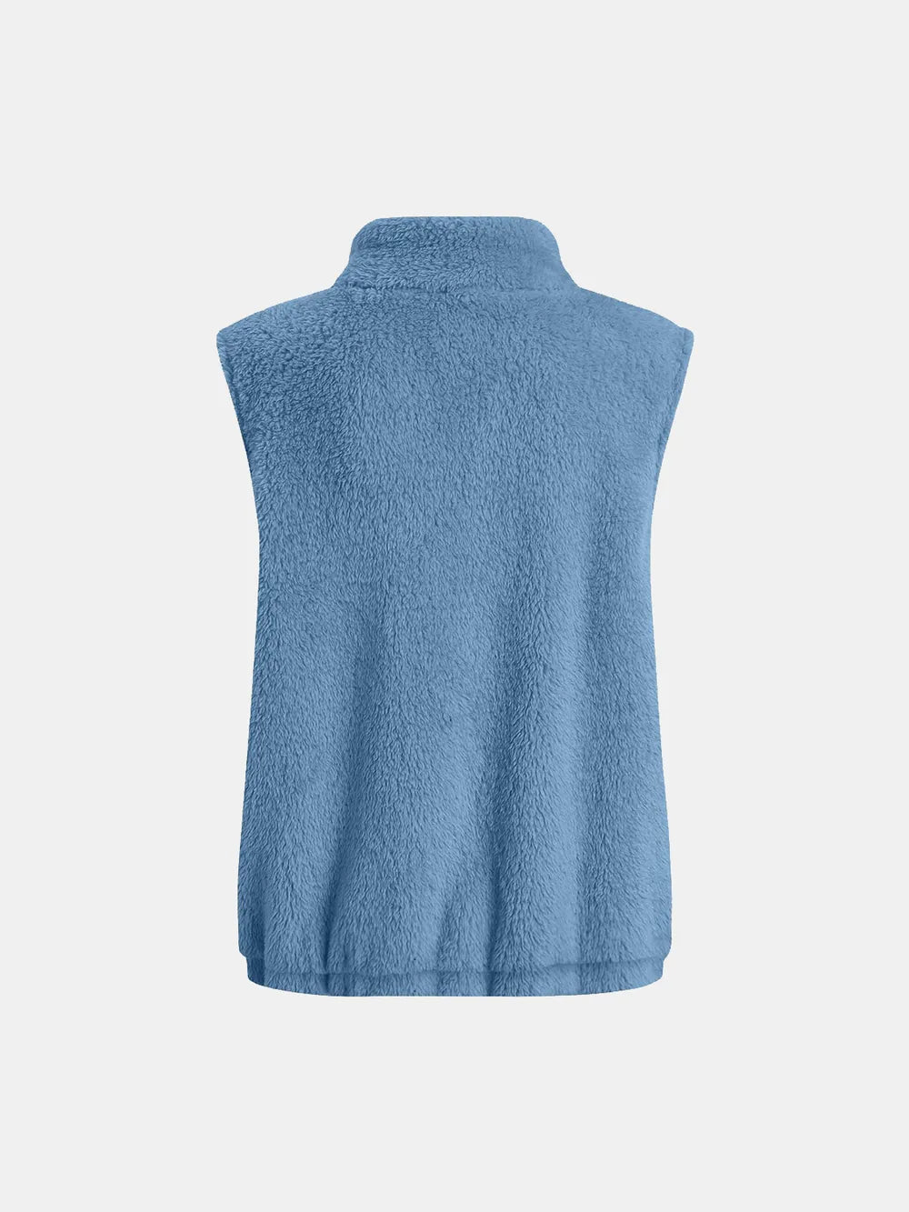 Fashorio Vests Full Size Fuzzy Zip Up Vest Coat with Pockets