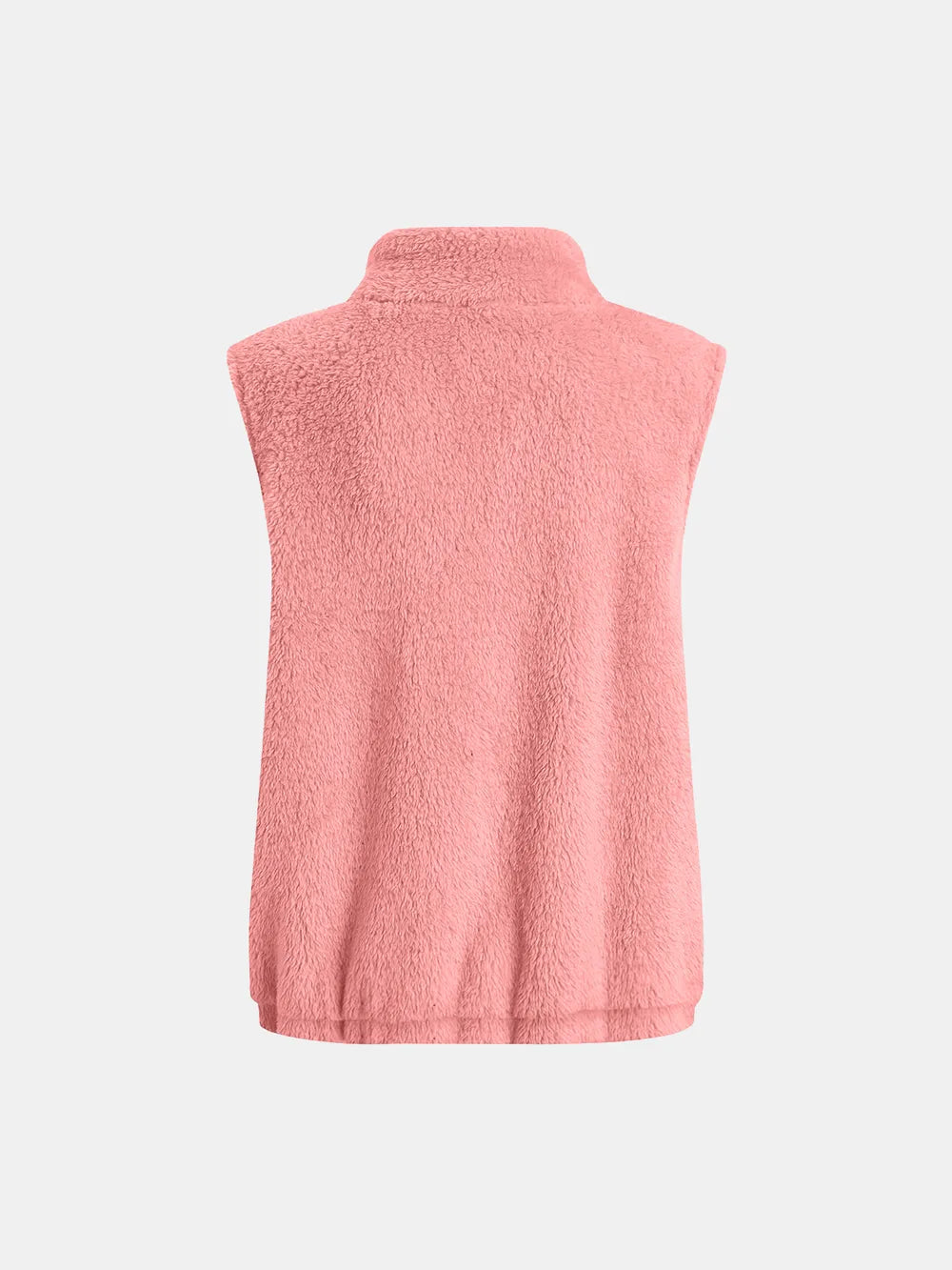 Fashorio Vests Full Size Fuzzy Zip Up Vest Coat with Pockets