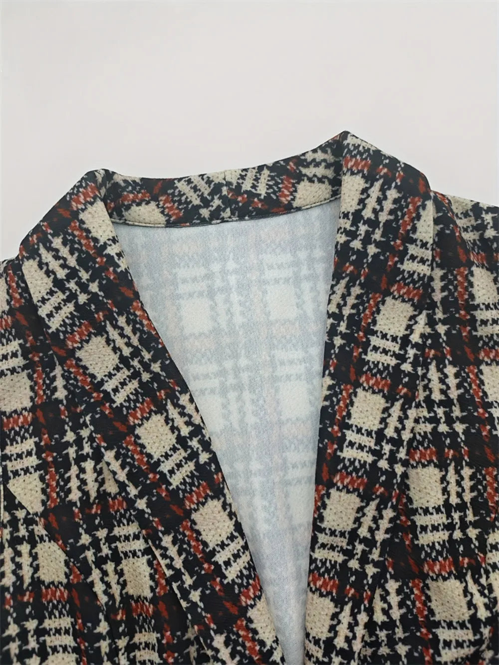 Fashorio Vests Plaid Button Up Collared Neck Vest