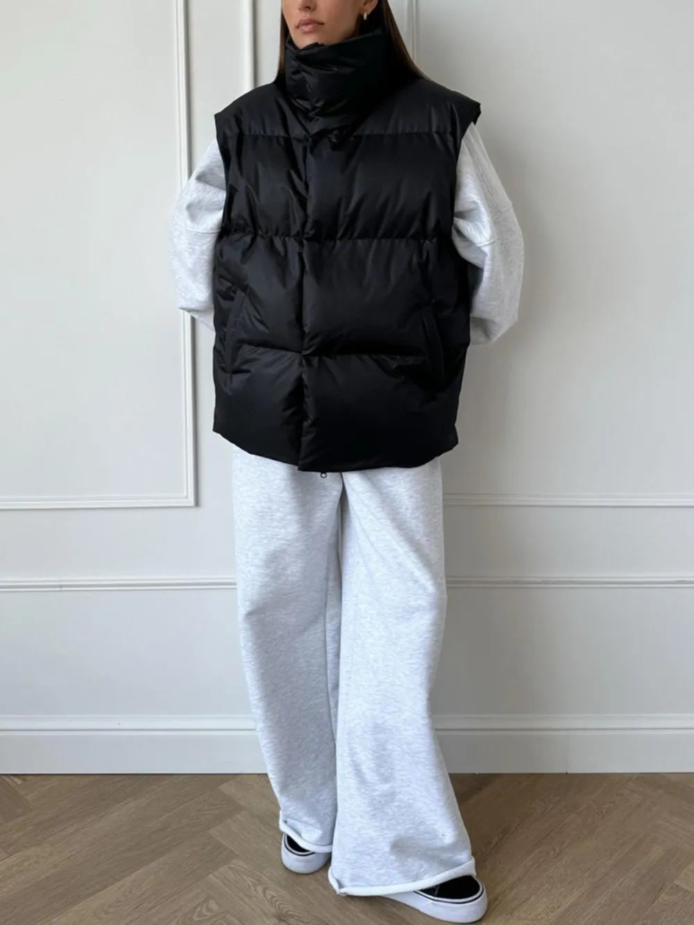 Fashorio Vests Zip Up Turtleneck Vest Coat