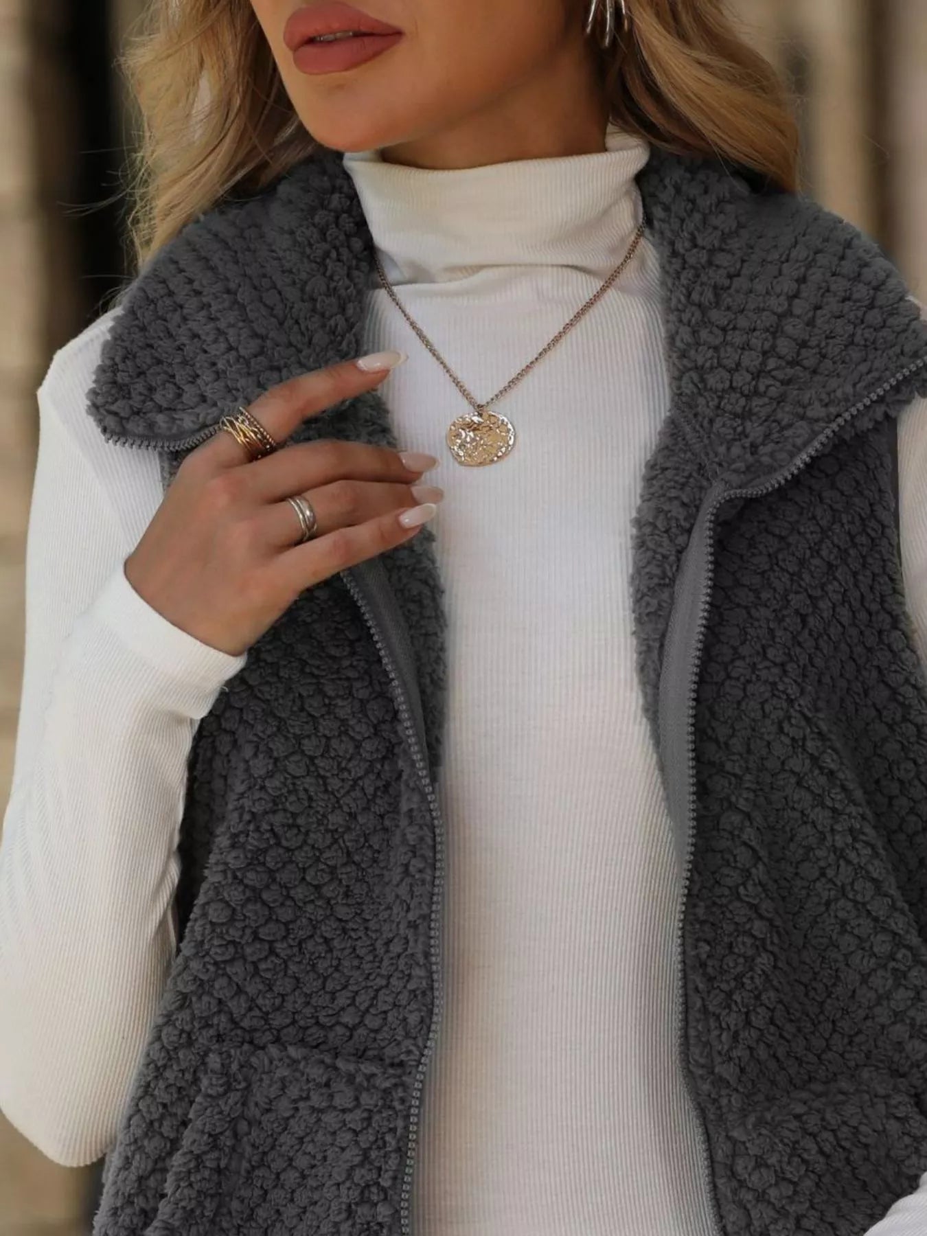 Fashorio Vests Zip-Up Vest Coat