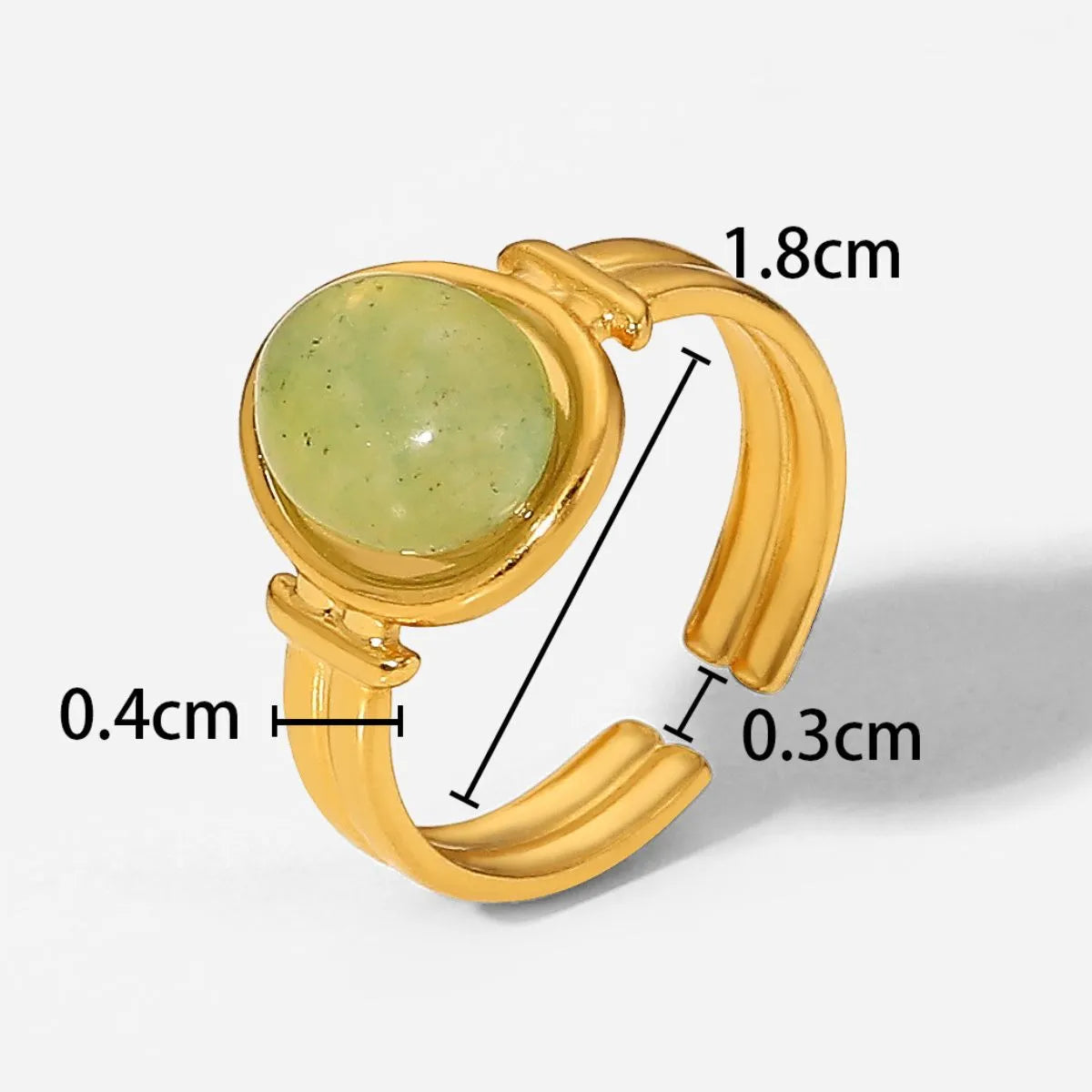 Fashorio Vintage Natural Stone Gold Plated Adjustable Ring