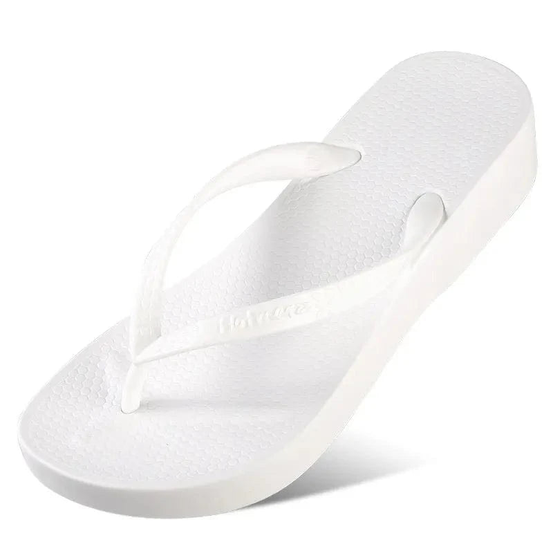 Classic Comfort Wedge Slippers White - Fashorio