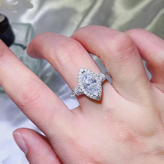 2 Carat Moissanite 925 Sterling Silver Ring White - Fashorio