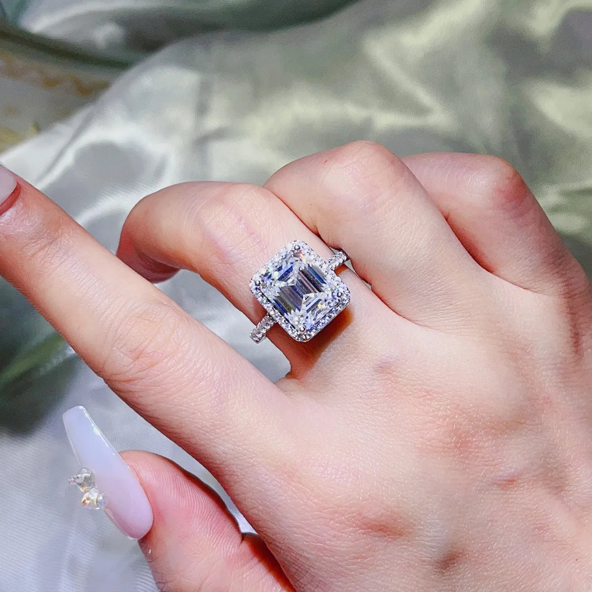 Fashorio White / 5 5 Carat Moissanite 925 Sterling Silver Ring