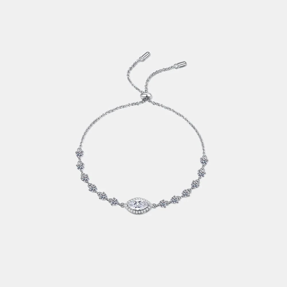 Fashorio White / One Size 1 Carat Moissanite 925 Sterling Silver Bracelet