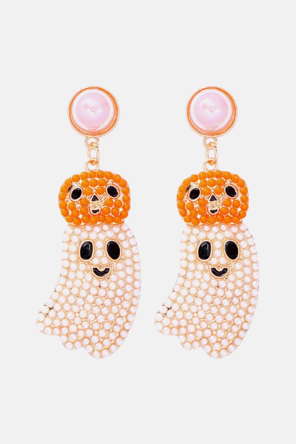 Fashorio White / One Size Halloween Ghost Shape Dangle Earrings
