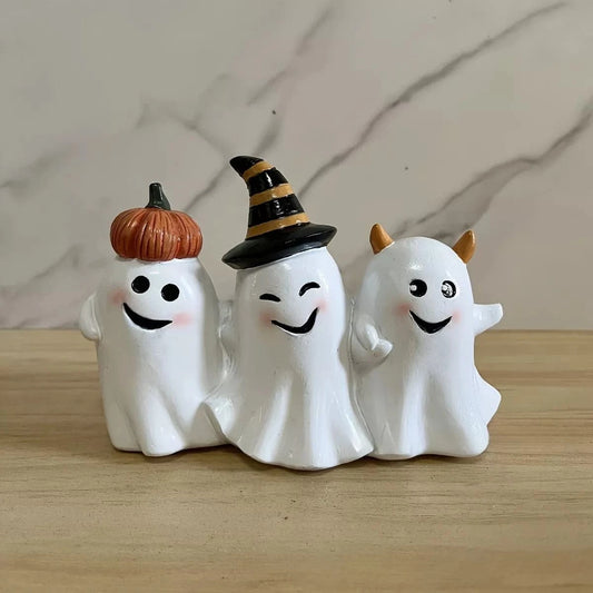Halloween Ghost Trio Ornament White One Size - Fashorio