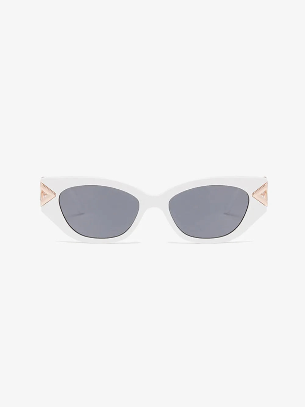 Fashorio White / One Size Polycarbonate Frame Cat-Eye Sunglasses
