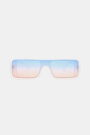 Fashorio White / One Size Polycarbonate Frame Rectangle Sunglasses