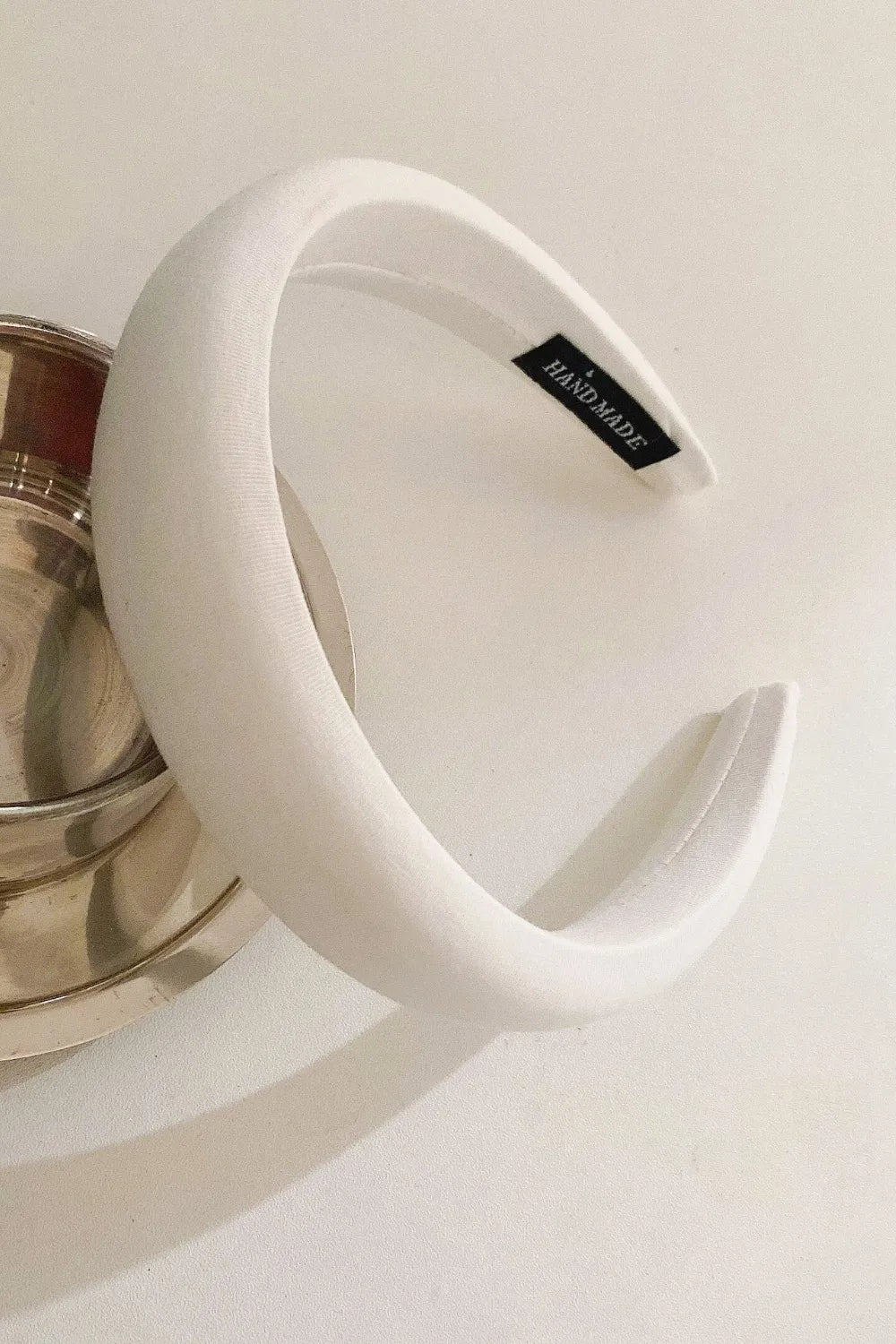 Fashorio White / One Size Solid Polyester Wide Headband