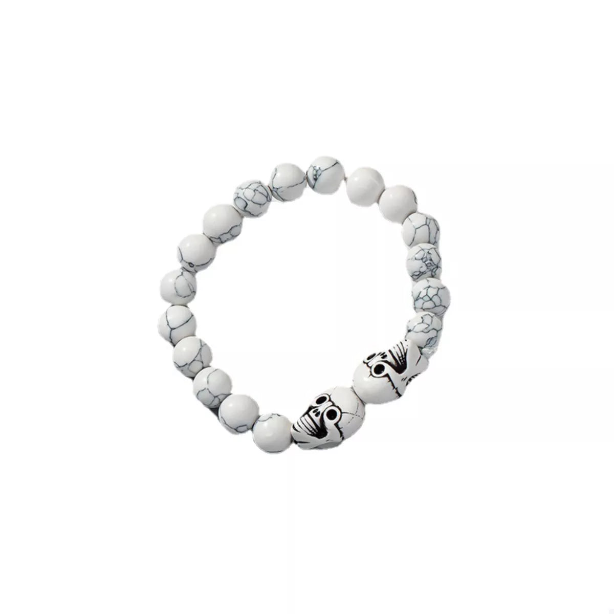 Fashorio White / onesize Halloween Skull Beaded Bracelet