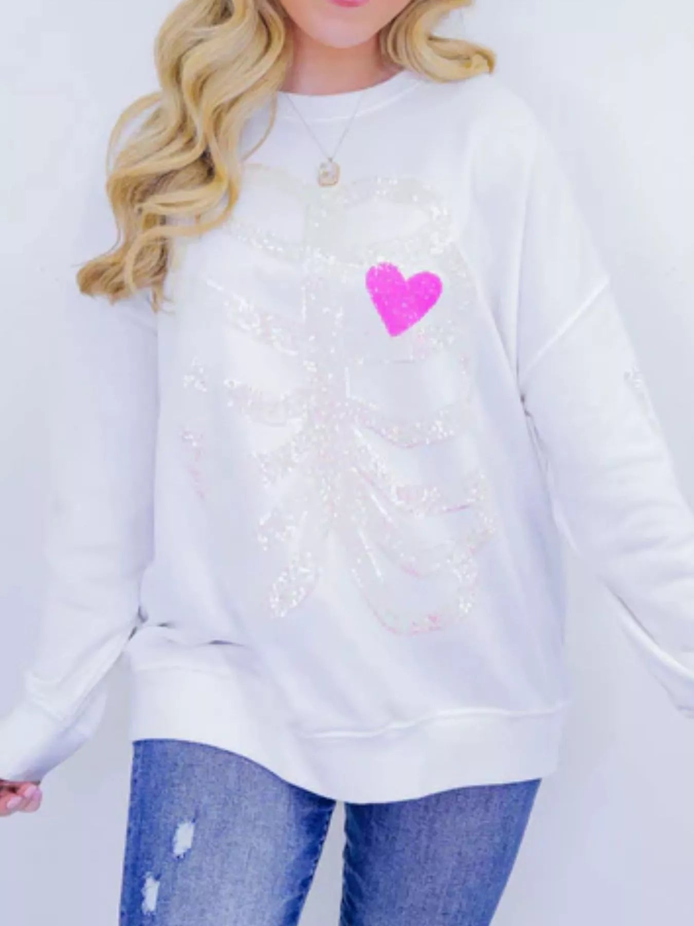 Fashorio White / S Full Size Halloween Round Neck Long Sleeve Sweatshirt Plus Size