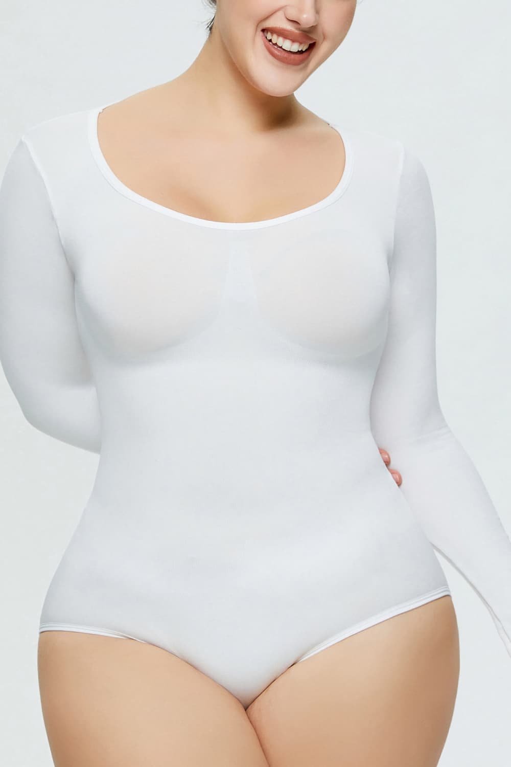 Fashorio White / S Long Sleeve Shaping Bodysuit