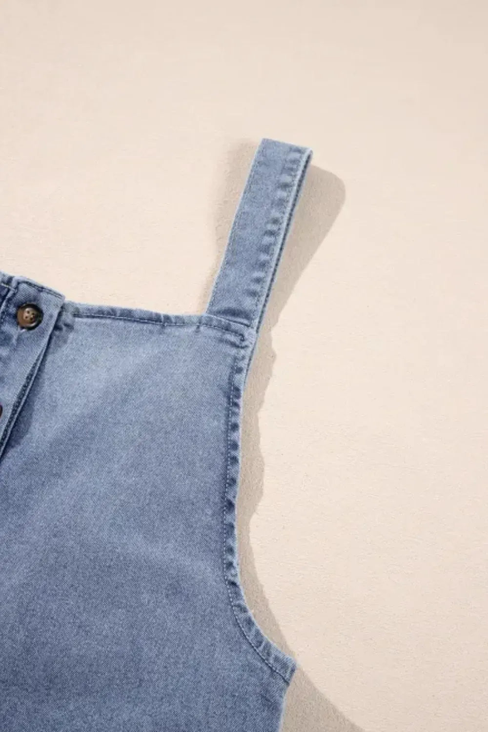 Fashorio Wide Strap Denim Overalls with Pockets